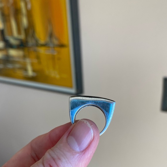 Mother-of-Pearl and Silver Ring, Size 4.5 - Picture 7 of 8